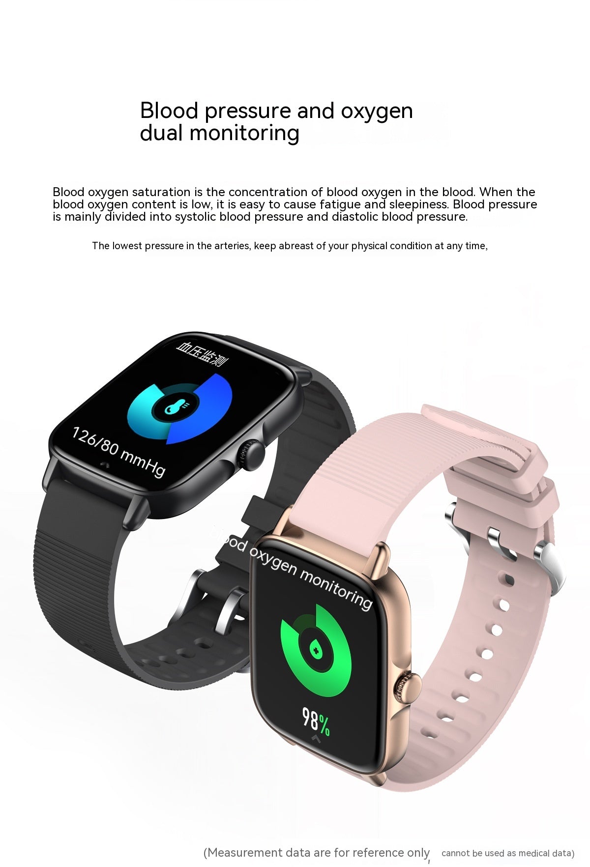 New KT58 Smart Watch 169 Bluetooth Heart Rate Blood Pressure Oximeter Step Smart Sport Bracelet