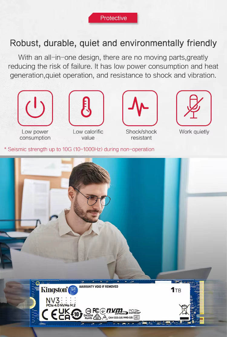 Kingston KC3000 NV2 1T 2T Solid State Drive 500G M.2 NVMe Laptop Hard Drive