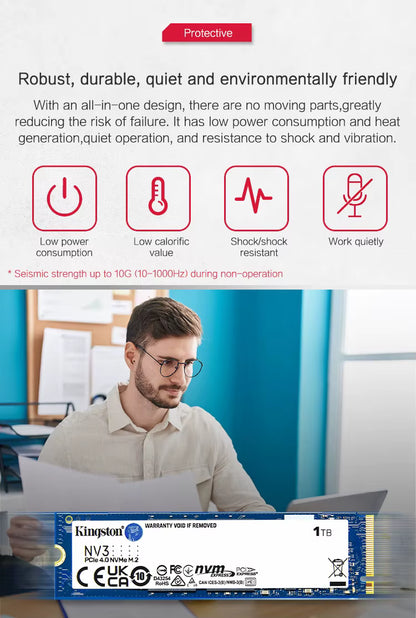 Kingston KC3000 NV2 1T 2T Solid State Drive 500G M.2 NVMe Laptop Hard Drive