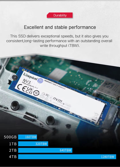 Kingston KC3000 NV2 1T 2T Solid State Drive 500G M.2 NVMe Laptop Hard Drive