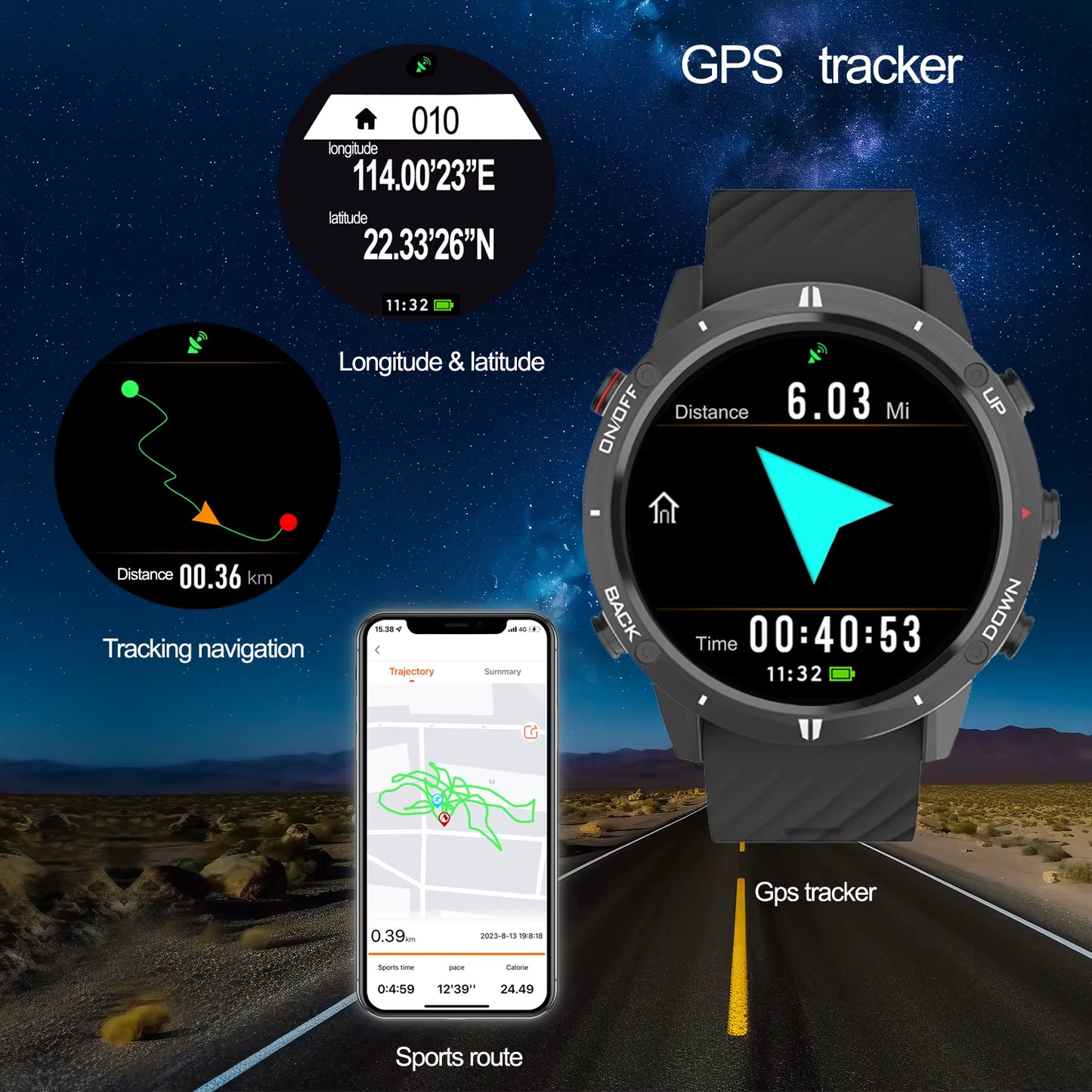 GPS Positioning Smart Watch Bluetooth Sports Bracelet