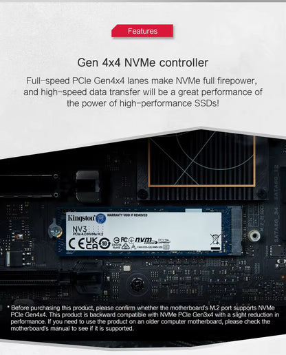 Kingston KC3000 NV2 1T 2T Solid State Drive 500G M.2 NVMe Laptop Hard Drive