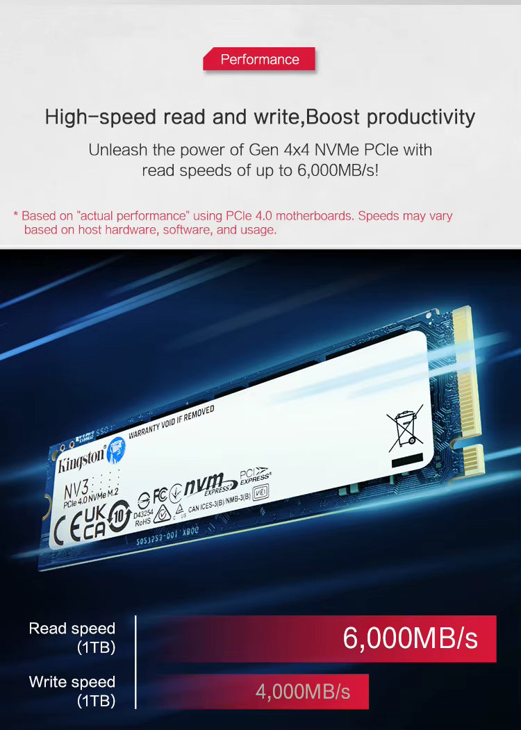 Kingston KC3000 NV2 1T 2T Solid State Drive 500G M.2 NVMe Laptop Hard Drive