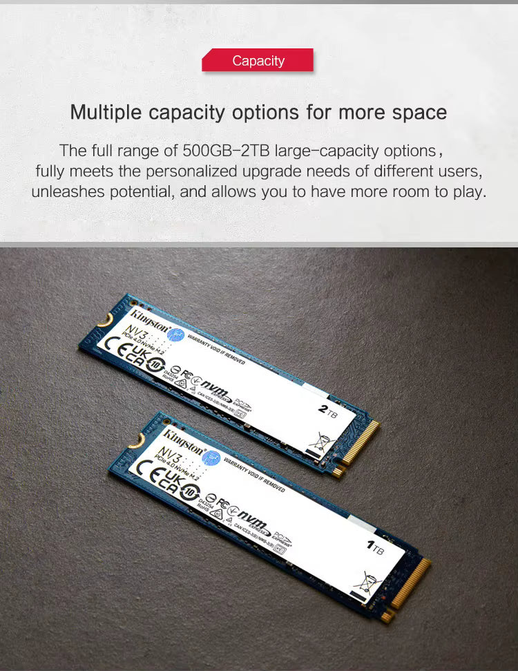 Kingston KC3000 NV2 1T 2T Solid State Drive 500G M.2 NVMe Laptop Hard Drive
