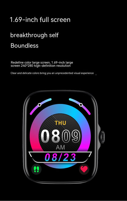 New KT58 Smart Watch 169 Bluetooth Heart Rate Blood Pressure Oximeter Step Smart Sport Bracelet